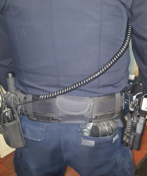 Nylon BackUpBrace duty belt support shown in real life situation